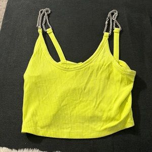 Emma & Sam neon yellow cropped tank